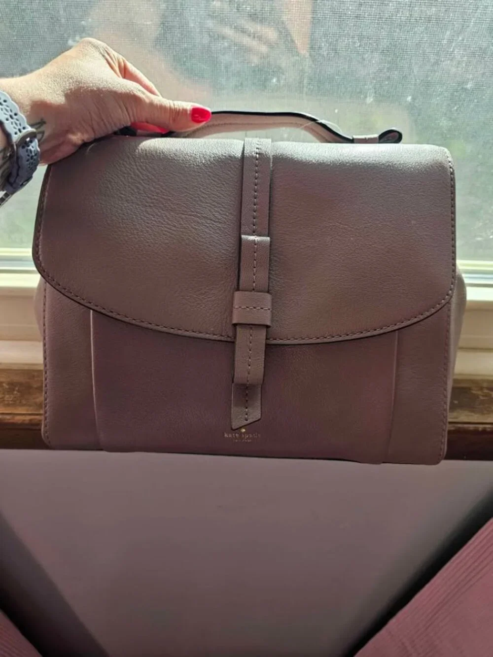 NWT Kate Spade Fleur Randall Street Porcini Leather Crossbody Purse WKRU4614